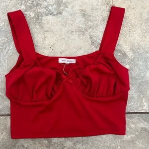 bear dance red crop top
